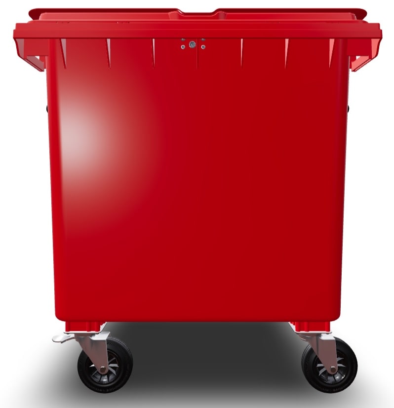 Контейнер червоного кольору 1100л. Contenur с замком